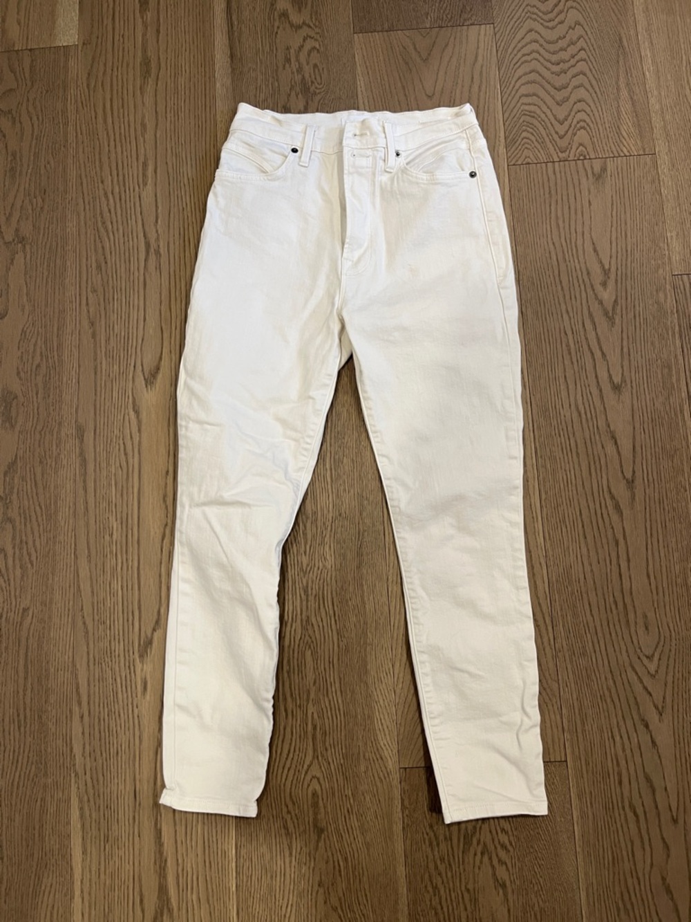 FRAME Ali High Rise Cigarette White Jeans